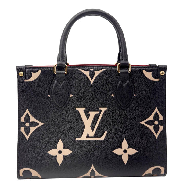 LOUIS VUITTON Onthego PM Monogram Empreinte Tote Shoulder Bag Bicolor