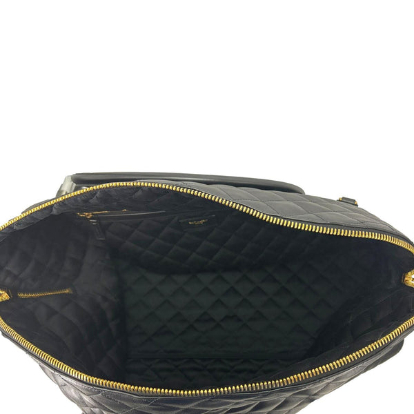 YVES SAINT LAURENT Giant Calfskin Quilted Leather Travel Bag Black