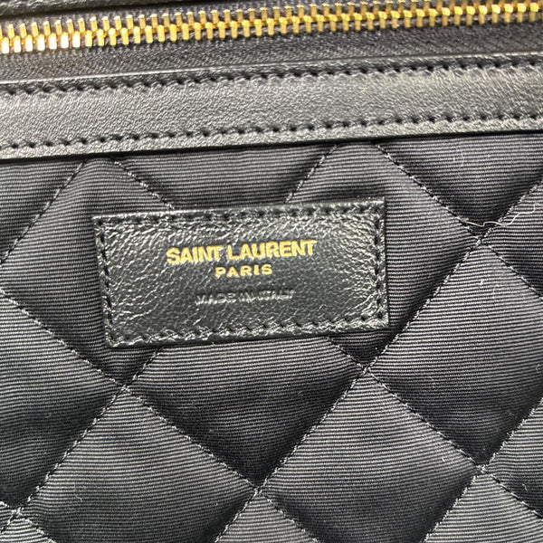 YVES SAINT LAURENT Giant Calfskin Quilted Leather Travel Bag Black