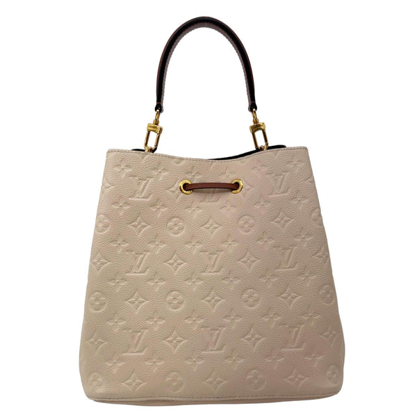 LOUIS VUITTON NeoNoe MM Monogram Empreinte Leather Shoulder Bag Beige