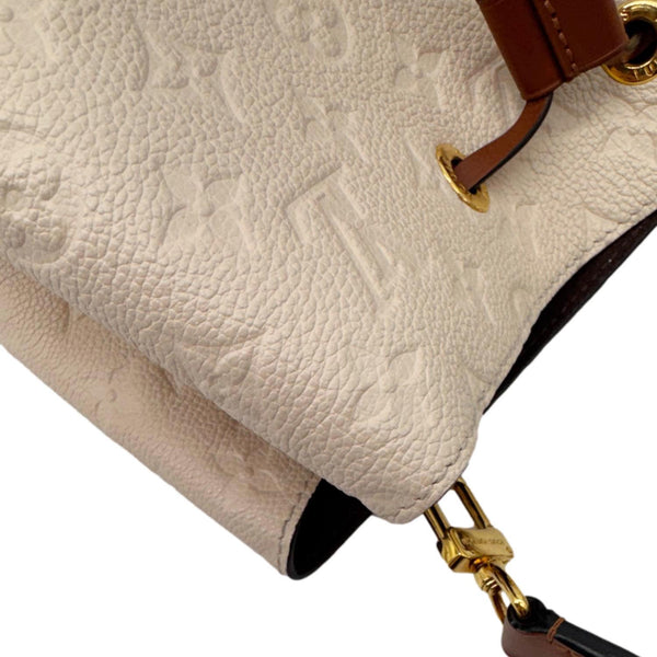LOUIS VUITTON NeoNoe MM Monogram Empreinte Leather Shoulder Bag Beige