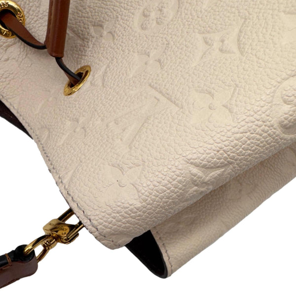 LOUIS VUITTON NeoNoe MM Monogram Empreinte Leather Shoulder Bag Beige