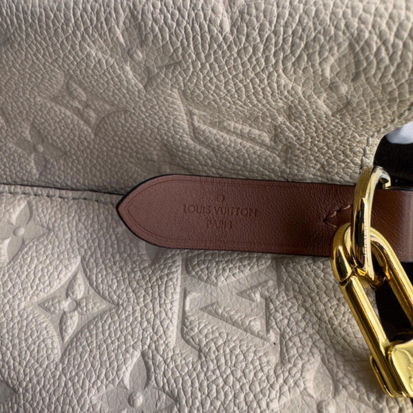 LOUIS VUITTON NeoNoe MM Monogram Empreinte Leather Shoulder Bag Beige