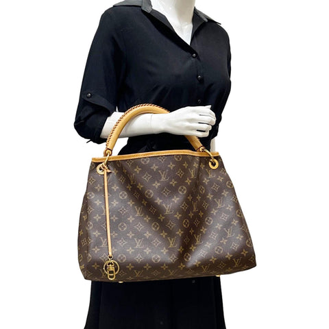 LOUIS VUITTON Artsy MM Monogram Canvas Shoulder Bag Brown