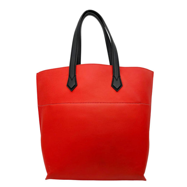 FENDI All In Leather Shopping Tote Bag Red
