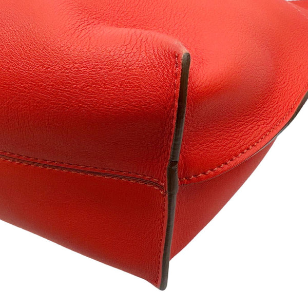FENDI All In Leather Shopping Tote Bag Red