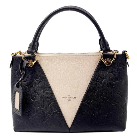 LOUIS VUITTON V BB Monogram Empreinte Satchel Bag Black