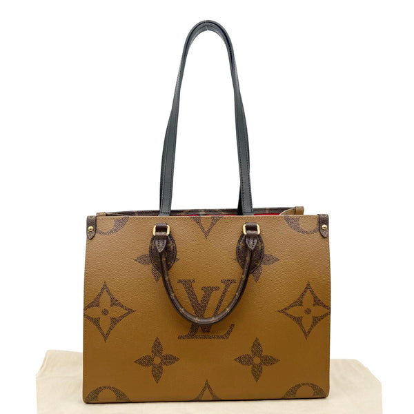 LOUIS VUITTON Onthego MM Giant Monogram Reverse Canvas Tote Bag Brown