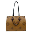 LOUIS VUITTON Onthego MM Giant Monogram Reverse Canvas Tote Bag Brown