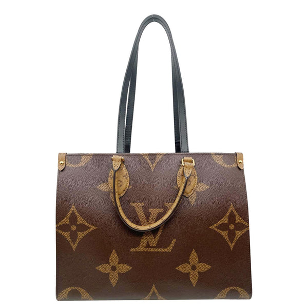 LOUIS VUITTON Onthego MM Giant Monogram Reverse Canvas Tote Bag Brown