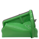 FENDI First Patent Leather Clutch Crossbody Bag Green