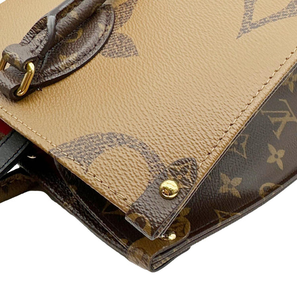 LOUIS VUITTON Onthego MM Giant Monogram Reverse Canvas Tote Bag Brown