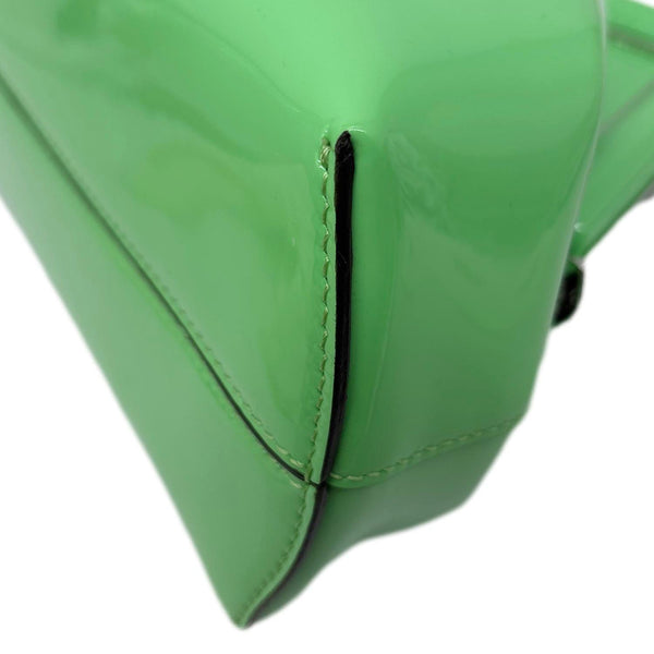 FENDI First Patent Leather Clutch Crossbody Bag Green