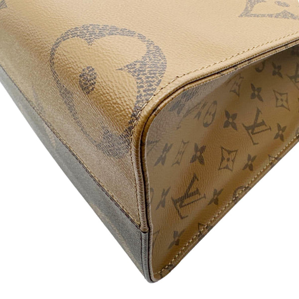 LOUIS VUITTON Onthego MM Giant Monogram Reverse Canvas Tote Bag Brown