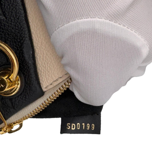 LOUIS VUITTON V BB Monogram Empreinte Satchel Bag Black