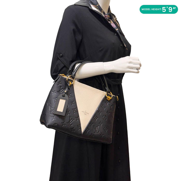 LOUIS VUITTON V BB Monogram Empreinte Satchel Bag Black