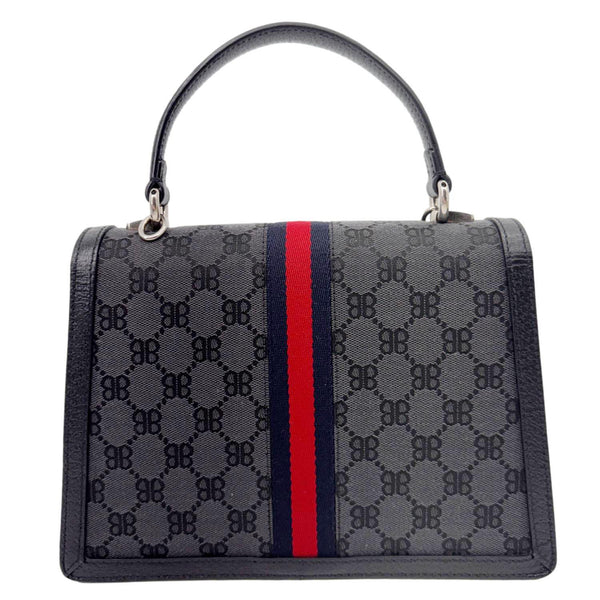 GUCCI X BALENCIAGA The Hacker Project BB Supreme Monogram Canvas Shoulder Bag Grey 680119