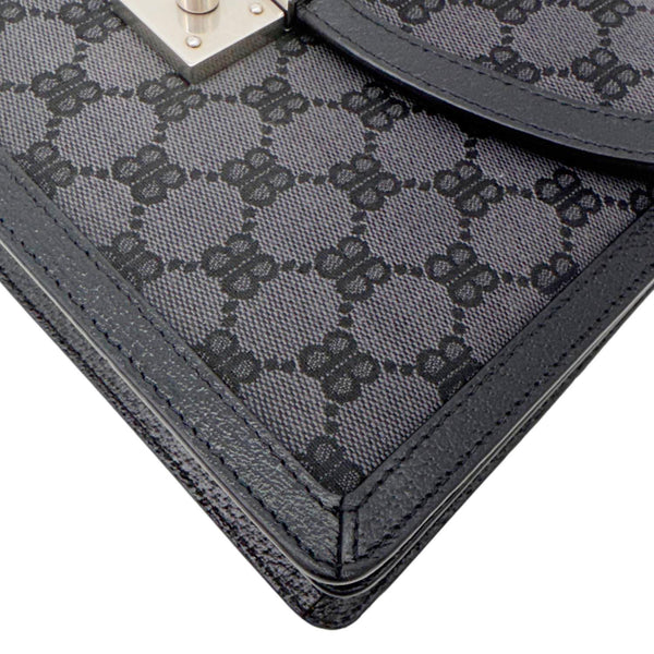 GUCCI X BALENCIAGA The Hacker Project BB Supreme Monogram Canvas Shoulder Bag Grey 680119
