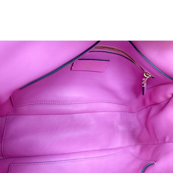 VALENTINO Roman Stud Woven Wool Crossbody Bag Feminine Pink