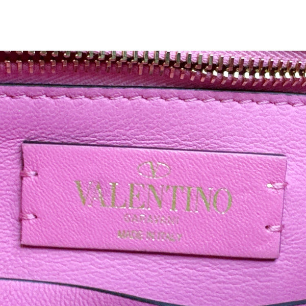 VALENTINO Roman Stud Woven Wool Crossbody Bag Feminine Pink