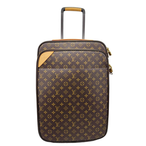 LOUIS VUITTON Pegase 55 Business Luggage Monogram Canvas Travel Bag Brown