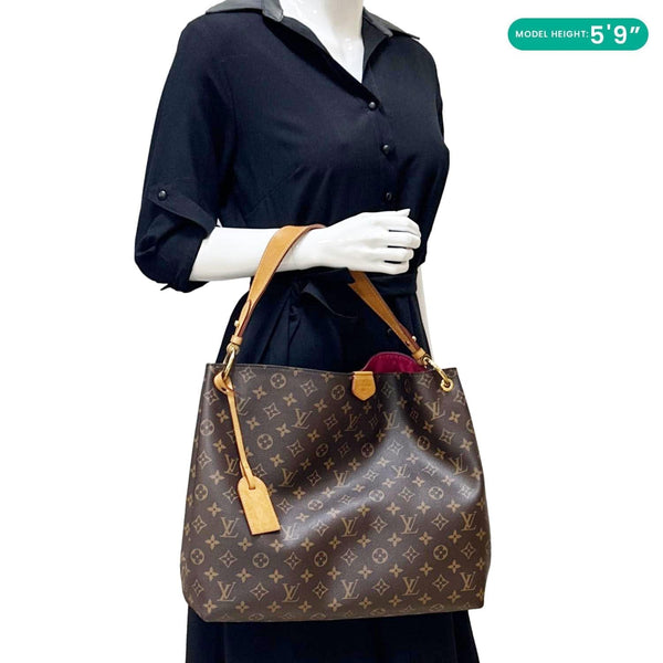 LOUIS VUITTON Graceful MM Monogram Canvas Shoulder Bag Brown