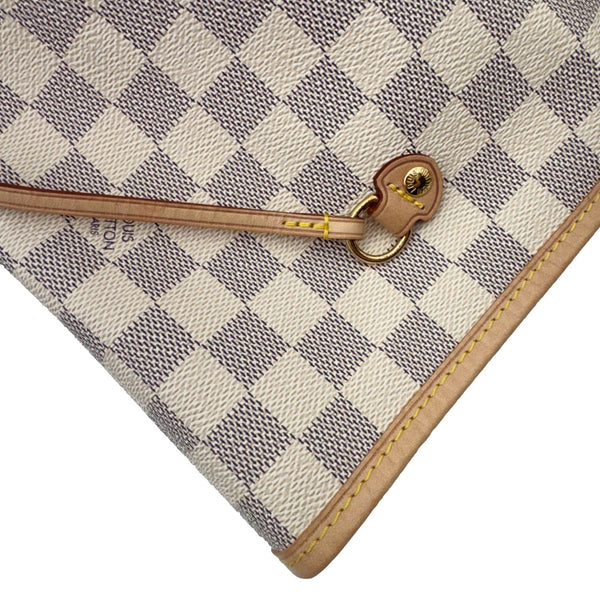 LOUIS VUITTON Neverfull GM Damier Azur Tote Shoulder Bag White