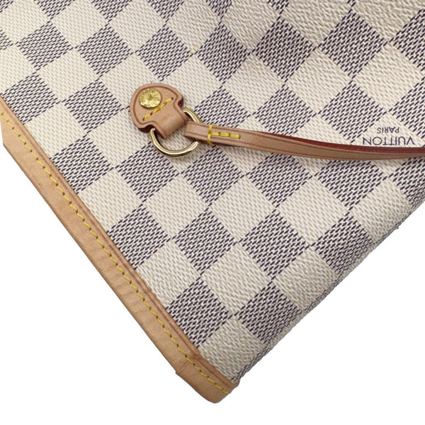 LOUIS VUITTON Neverfull GM Damier Azur Tote Shoulder Bag White