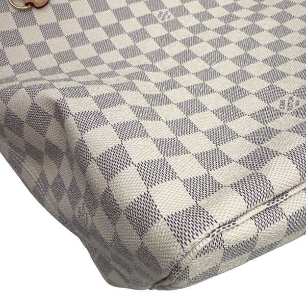 LOUIS VUITTON Neverfull GM Damier Azur Tote Shoulder Bag White