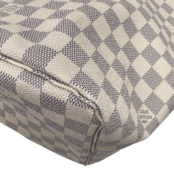 LOUIS VUITTON Neverfull GM Damier Azur Tote Shoulder Bag White