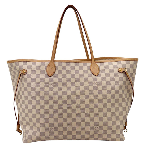 LOUIS VUITTON Neverfull GM Damier Azur Tote Shoulder Bag White