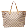 LOUIS VUITTON Neverfull GM Damier Azur Tote Shoulder Bag White