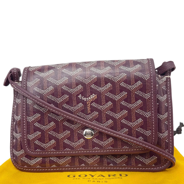 GOYARD Plumet Chevron Print Canvas Shoulder Bag Burgundy