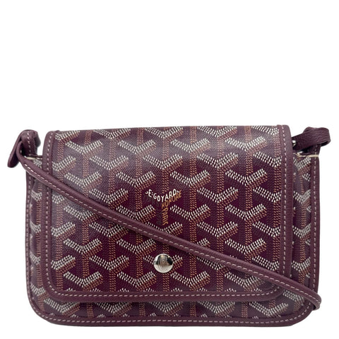 GOYARD Plumet Chevron Print Canvas Shoulder Bag Burgundy