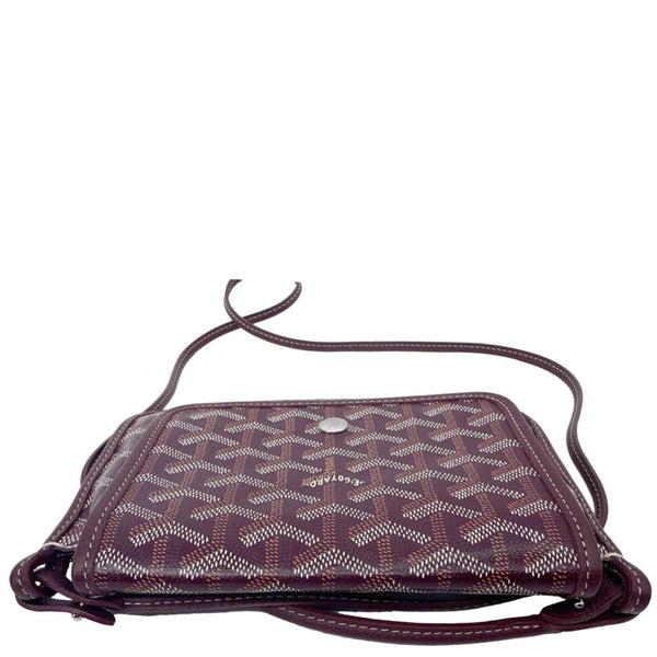 GOYARD Plumet Chevron Print Canvas Shoulder Bag Burgundy