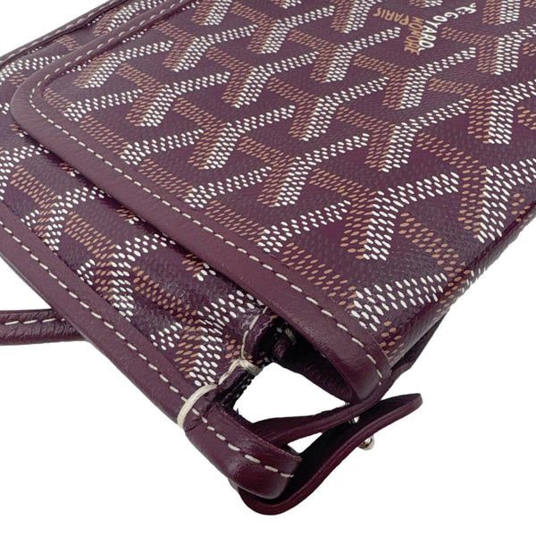 GOYARD Plumet Chevron Print Canvas Shoulder Bag Burgundy