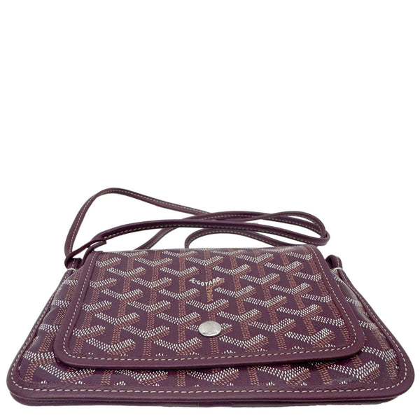GOYARD Plumet Chevron Print Canvas Shoulder Bag Burgundy