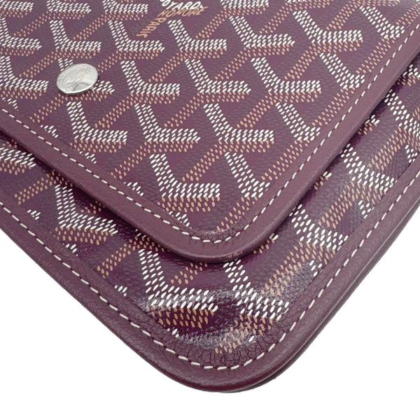 GOYARD Plumet Chevron Print Canvas Shoulder Bag Burgundy