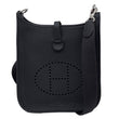 HERMES Evelyne TPM 16 Clemence Leather Crossbody Bag Black