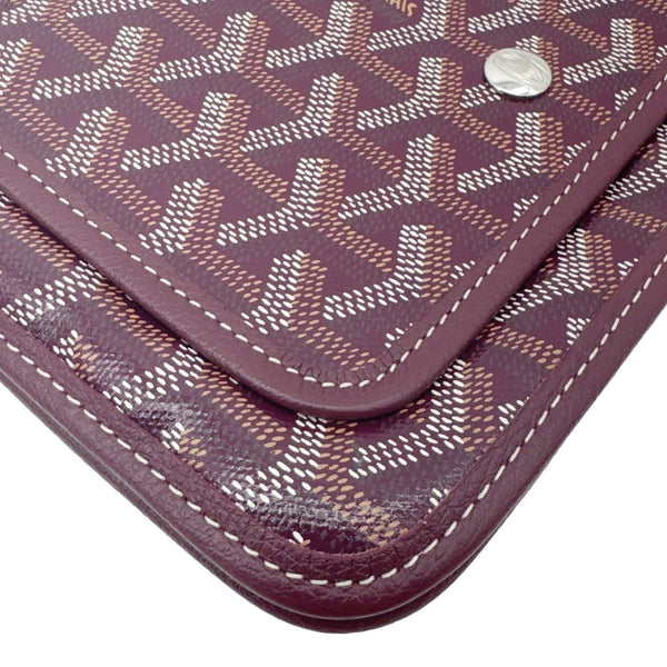 GOYARD Plumet Chevron Print Canvas Shoulder Bag Burgundy