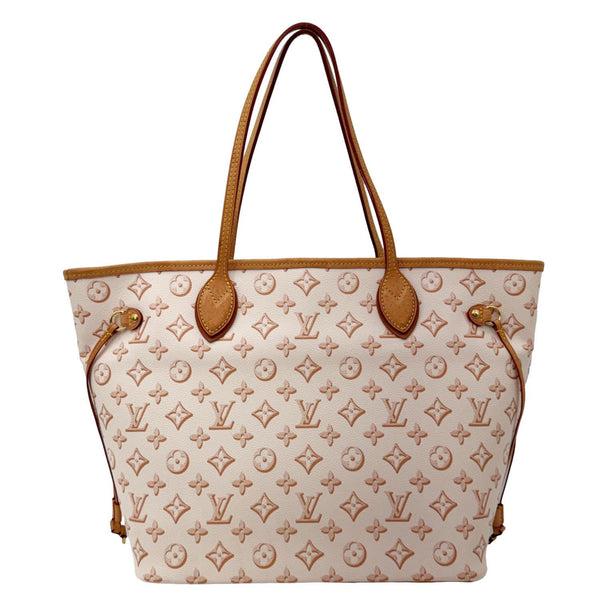 LOUIS VUITTON Neverfull MM Fall for You Monogram Canvas Tote Bag Beige