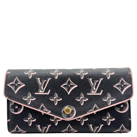 LOUIS VUITTON Sarah Fall For You Monogram Coated Canvas Wallet Black