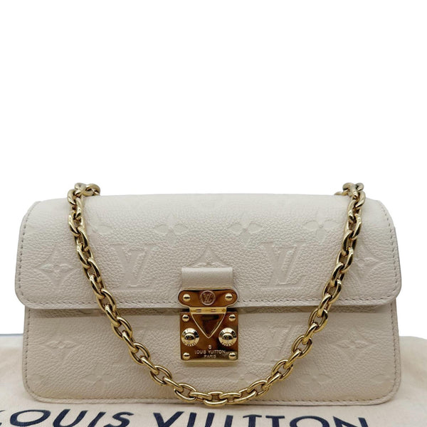 LOUIS VUITTON Metis Monogram Empreinte Leather Wallet On Chain Cream