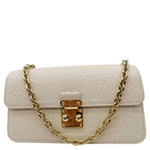 LOUIS VUITTON Metis Monogram Empreinte Leather Wallet On Chain Cream