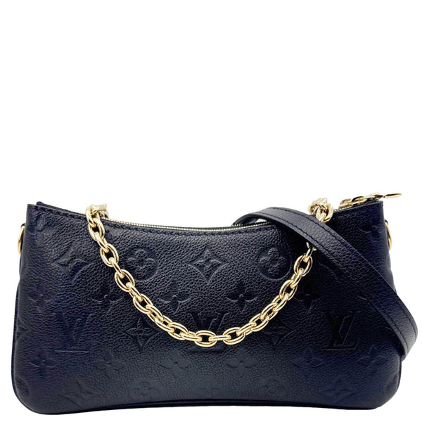 LOUIS VUITTON Liv Pochette Monogram Empreinte Leather Shoulder Bag Black