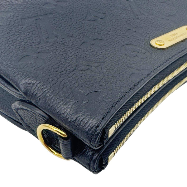LOUIS VUITTON Liv Pochette Monogram Empreinte Leather Shoulder Bag Black