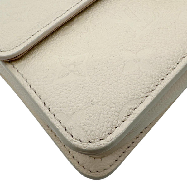 LOUIS VUITTON Metis Monogram Empreinte Leather Wallet On Chain Cream