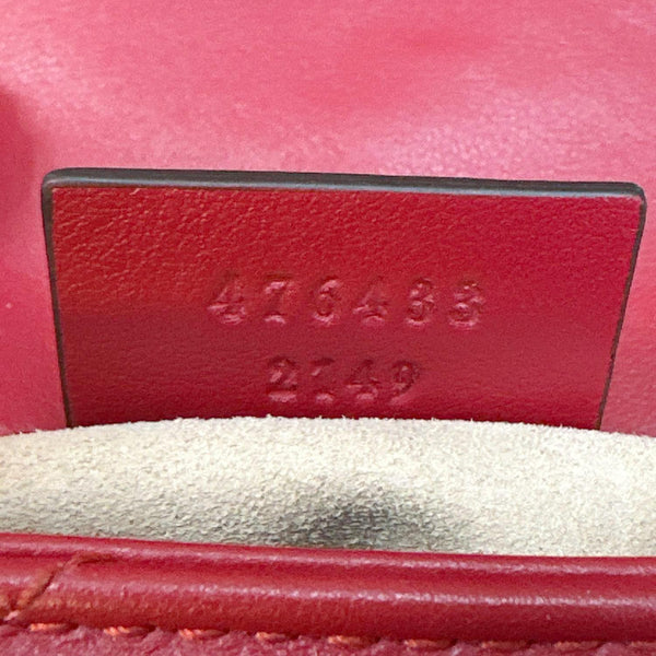 GUCCI GG Marmont Super Mini Matelasse Leather Crossbody Bag Red 476433