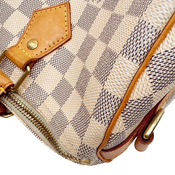 LOUIS VUITTON Speedy 30 Damier Azur Shoulder Bag White