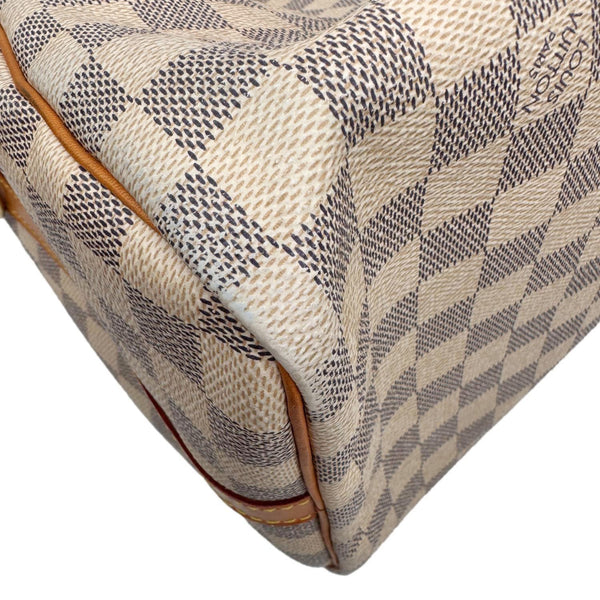 LOUIS VUITTON Speedy 30 Damier Azur Shoulder Bag White